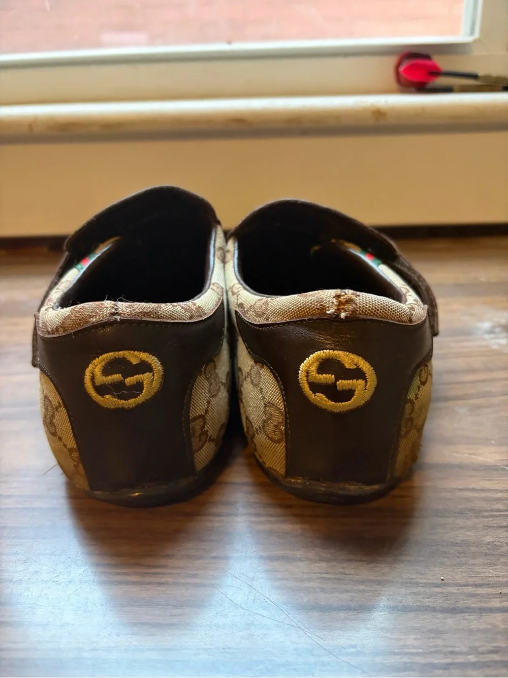 Gucci Brown Leather & GG Canvas Velcro Men's Sneakers